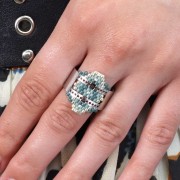 Anillo ajustable para tejer Delica 15/0 - T52 a T60 - Acero inoxidable 316L x1