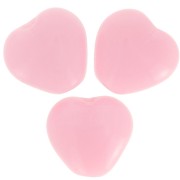 Cuentas corazón 6x6,5 mm - Opaque Pink x10g