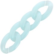 Eslabón ovalado trenzado de acrílico transparente 29,5x20 mm - Azul claro x1
