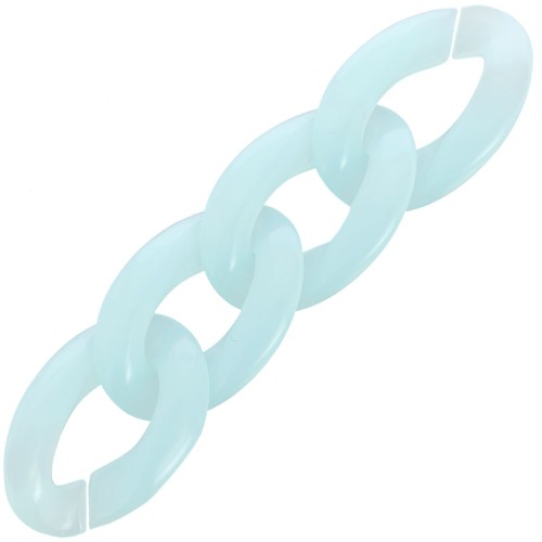 Eslabón ovalado trenzado de acrílico transparente 29,5x20 mm - Azul claro x1