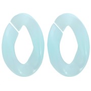 Eslabón ovalado trenzado de acrílico transparente 29,5x20 mm - Azul claro x1
