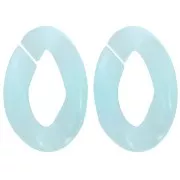 Eslabón ovalado trenzado de acrílico transparente 29,5x20 mm - Azul claro x1