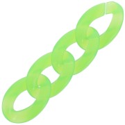 Eslabón ovalado trenzado de acrílico transparente 29,5x20 mm - Verde fluorescente x1|raw }}