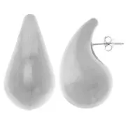 Pendientes gota abombada 39x21 mm - acero inoxidable 304 x2