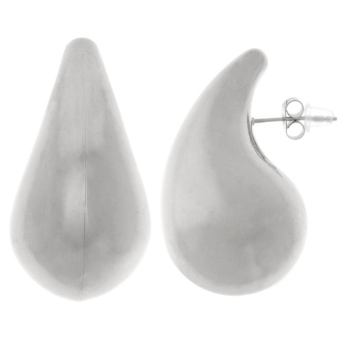 Pendientes gota abombada 39x21 mm - acero inoxidable 304 x2