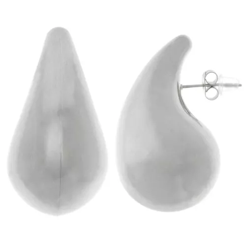 Pendientes gota abombada 39x21 mm - acero inoxidable 304 x2