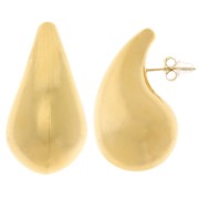 Pendientes gota abombada 39x21 mm - Acero inoxidable 304 Dorado x2|raw }}