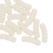 Abalorios tubo curvo retorcido resina opaca 31x10mm - Crudo x4