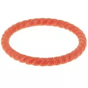 Collar Pulsera Retorcida de Resina Opaca con Hilo dorado 64 mm - Terracota x1