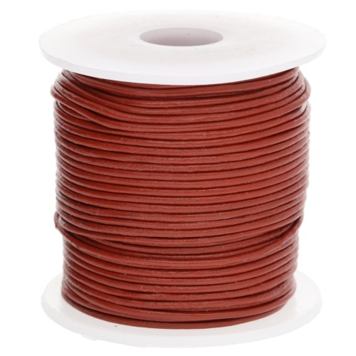 Cordón de cuero de 1 mm - Rojo oscuro x 25 m