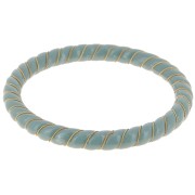 Collar pulsera trenzado de resina opaca con alambre dorado 64 mm - Celadon x1|raw }}