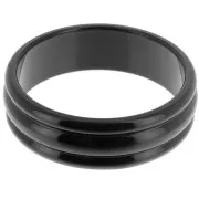 Pulsera de cuentas de resina opaca de 66 mm de grosor - Negro x1