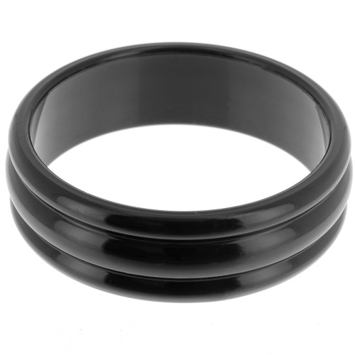Pulsera de cuentas de resina opaca de 66 mm de grosor - Negro x1