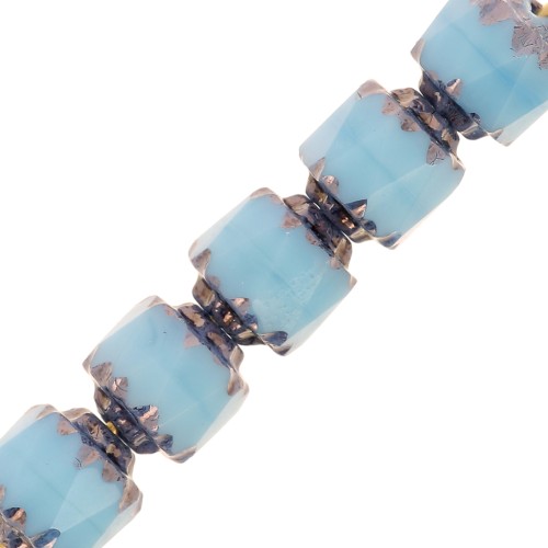 Facetadas Antiguas  6 mm Turquoise Dark Bronce x20