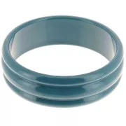 Bracelet jonc épais en résine opaque 66 mm - Bleu paon x1