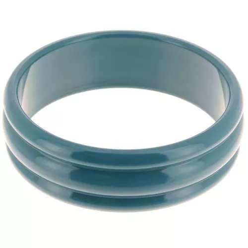 Pulsera de cuentas de resina opaca de 66 mm de grosor - Azul pavo real x1