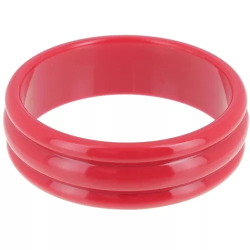 Pulsera de cuentas de resina opaca de 66 mm de grosor - Rojo oscuro x1