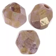 Facetas 4 mm Blanco Tiza Lila Oro Lustre x50