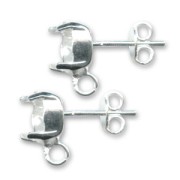 pendientes con trasera soporte cabuchón 1028/1088 8 mm plateado x2|raw }}