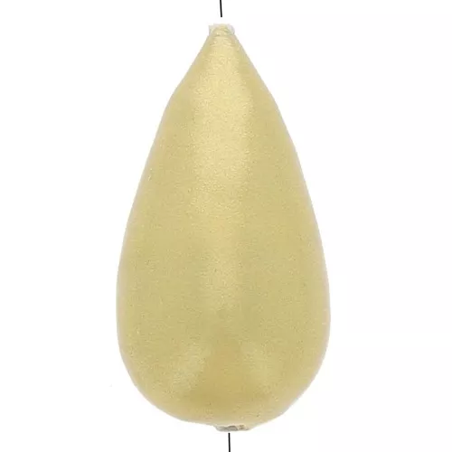 Cuenta de papel maché en forma de pera, efecto metalizado 30x16 mm - Dorado x1