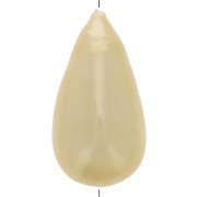 Cuenta de papel maché en forma de pera, efecto metálico 30x16 mm - Light Glold x1