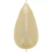 Cuenta de papel maché en forma de pera, efecto metálico 30x16 mm - Light Glold x1