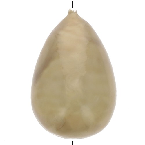 Cuenta de papel maché en forma de pera, efecto metalizado 33x22 mm - Dorado x1