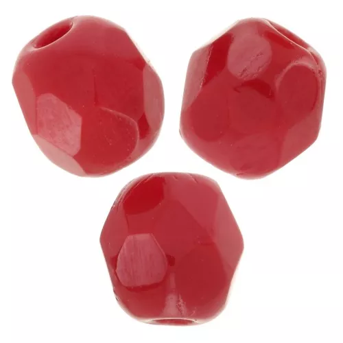 Facetadas 4 mm Opaque Red x50