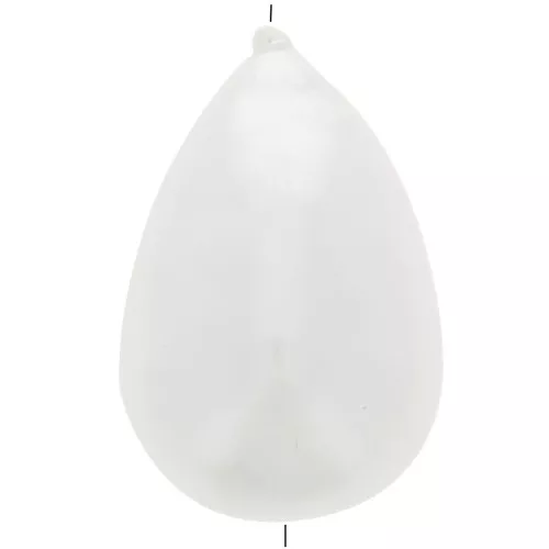 Cuenta de papel maché en forma de pera 33x22 mm - Blanco nacarado x1