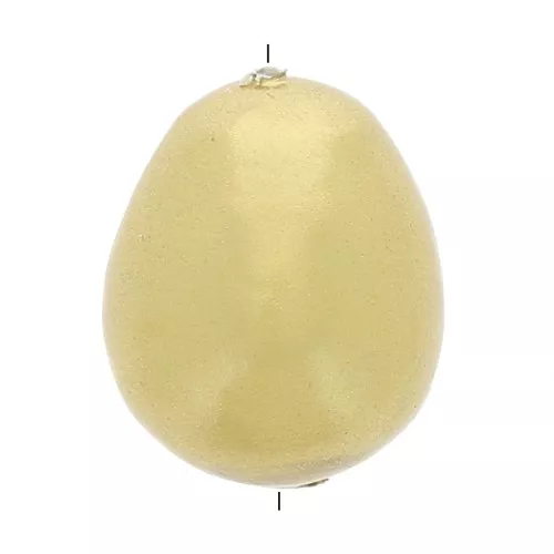 Cuenta gota de papel maché efecto metalizado irregular 24x18 mm - Dorado x1