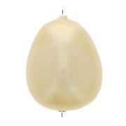 Cuenta gota irregular de papel maché efecto metálico 24x18 mm - Light Gold x1