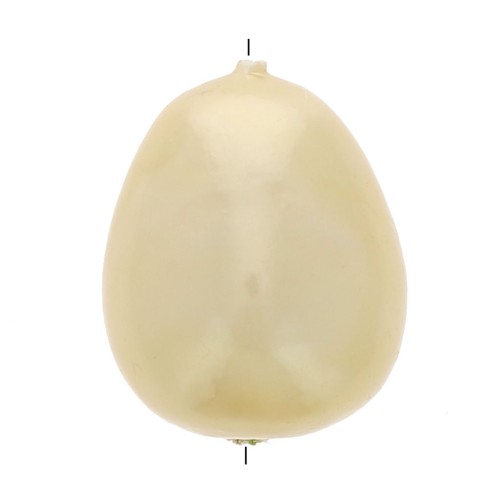 Cuenta gota irregular de papel maché efecto metálico 24x18 mm - Light Gold x1