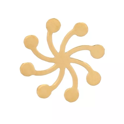 Elementos florales pequeños 6 mm - Acero inoxidable 316L dorado x4