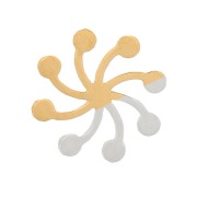 Elementos florales pequeños 6 mm - Acero inoxidable 316L dorado x4