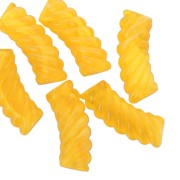 Cuentas acrílicas transparentes tubo curvo 35x12mm - Amarillo jaspeado x6