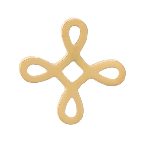 Elementos de nudo chino encolables de 6 mm - Acero inoxidable 316L dorado x4