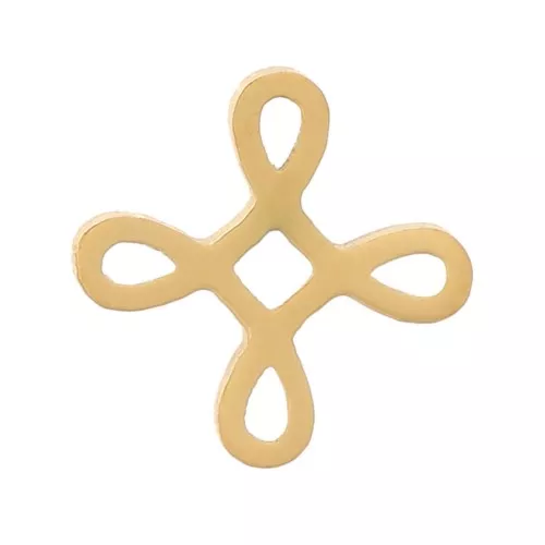 Elementos de nudo chino encolables de 6 mm - Acero inoxidable 316L dorado x4
