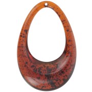 Colgante gota acrílico transparente 45x30 mm - Ámbar moteado x1|raw }}