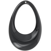 Colgante gota hueca en acrílico opaco 45x30 mm - Negro x1|raw }}