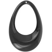 Colgante gota hueca en acrílico opaco 45x30 mm - Negro x1