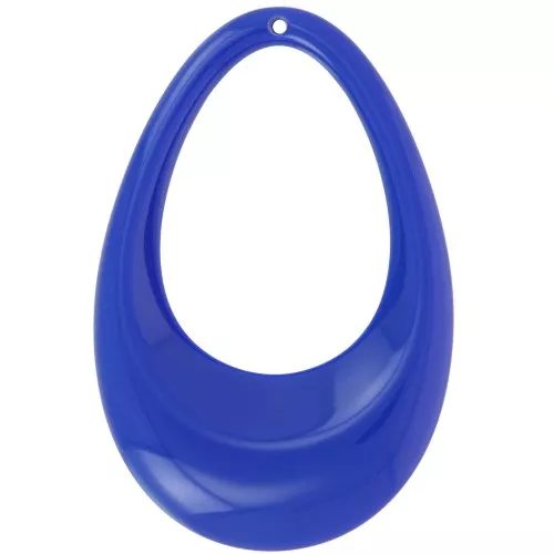 Colgante gota hueca en acrílico opaco 45x30 mm - Lapis Azul x1