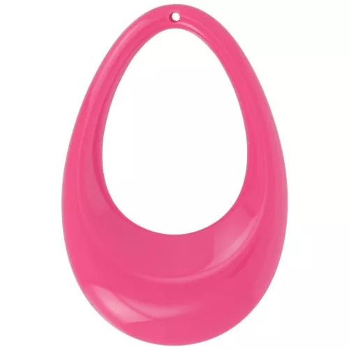 Colgante gota hueca en acrílico opaco 45x30 mm - Rosa caramelo x1