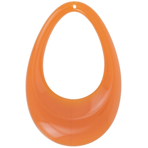 Colgante gota hueca en acrílico opaco 45x30 mm - Ámbar x1