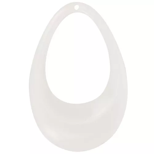 Colgante gota hueca de acrílico opaco 45x30 mm - Crema x1