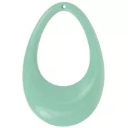 Colgante gota hueca en acrílico opaco 45x30 mm - Sage x1