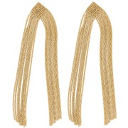 Pendientes Paloma malla flecos 81x17 mm - Acero inoxidable 304L dorado x2|raw }}