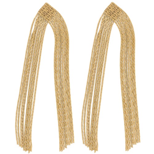 Pendientes Paloma malla flecos 81x17 mm - Acero inoxidable 304L dorado x2