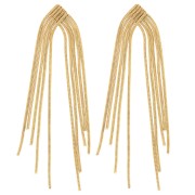 Pendientes de flecos de malla serpentina 76x15 mm - Acero inoxidable dorado 304L x2|raw }}