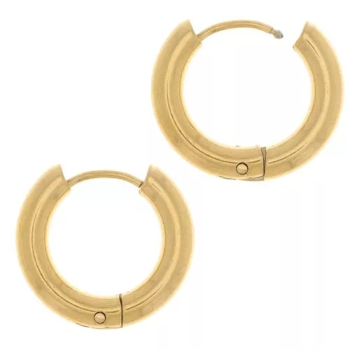 Aros redondas de 16 mm - alambre de 3 mm - acero inoxidable dorado 304L x2