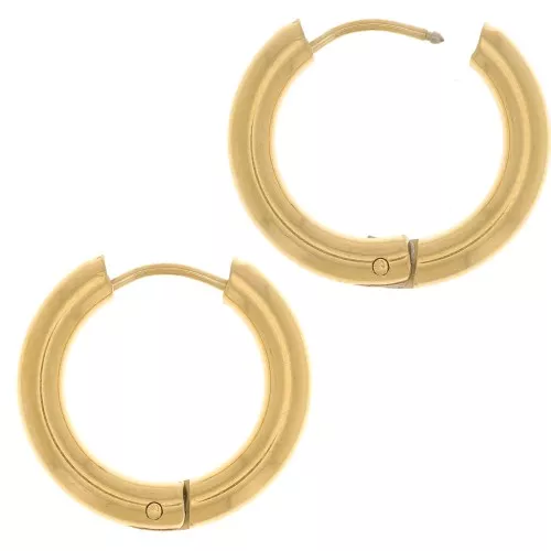 Aros redondas de 18 mm - alambre de 3 mm - acero inoxidable dorado 304L x2